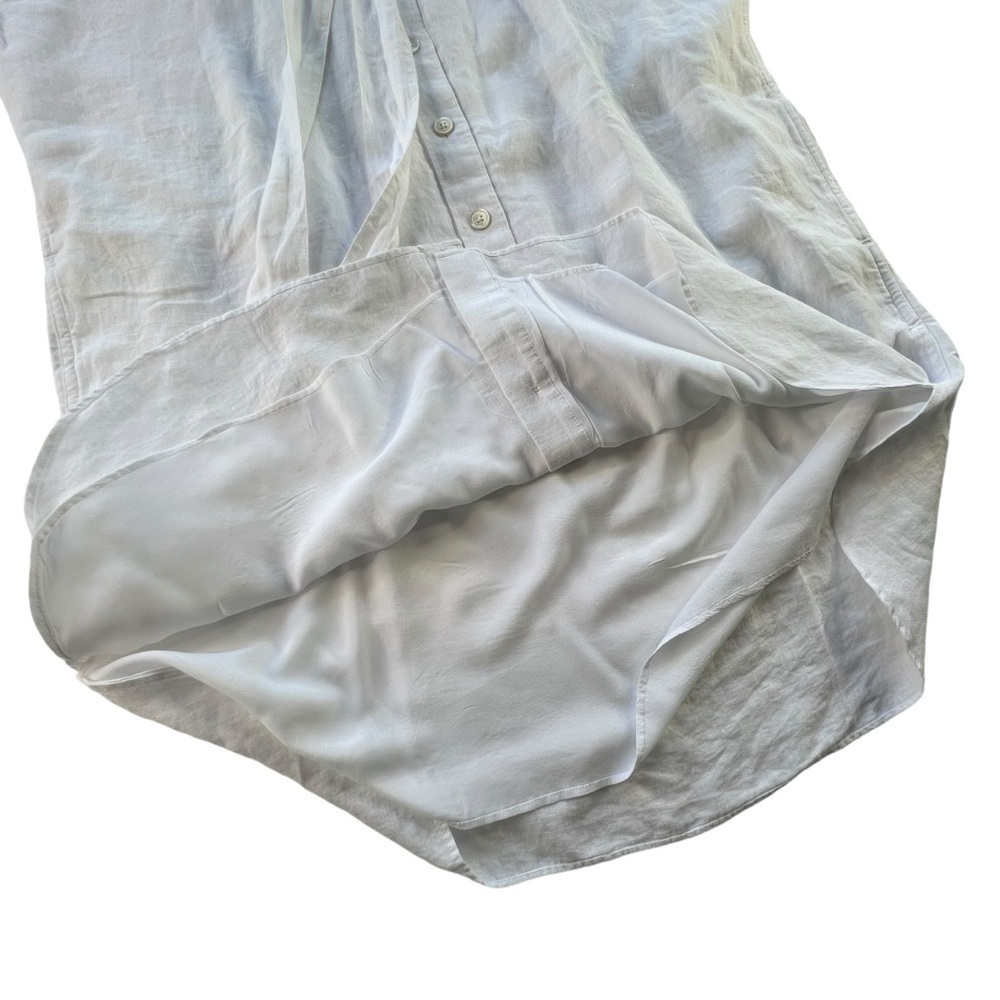 J.Crew Capitaine Shirtdress in Linen in White Color Size Large - Picture 13 of 14
